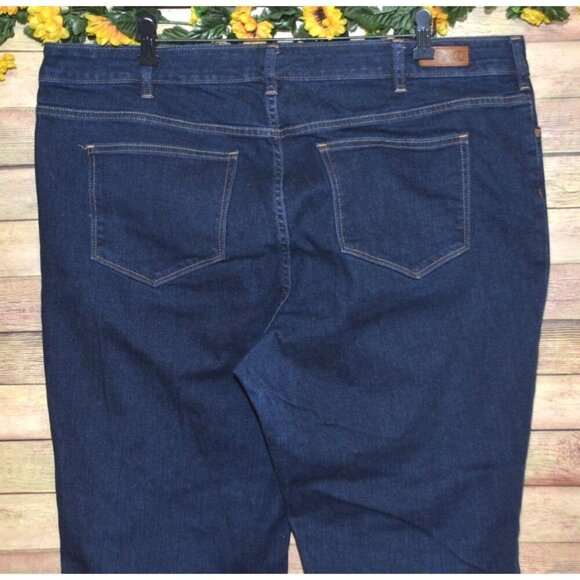 Lands' End Ladies Plus 20W Blue Jeans Fit 2 Boot Leg Stretch Denim Casual - Picture 4 of 10